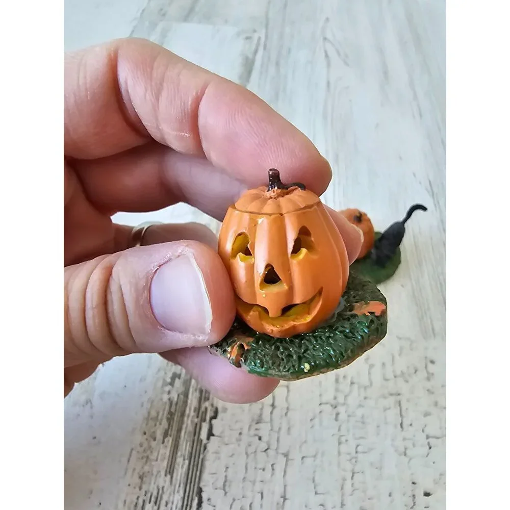 Lemax pumpkin‎ cat Halloween decor jack-o'-lantern accessories